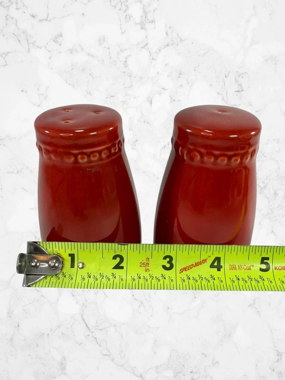 Vintage Pier 1 Spice Route Collection Paprika Color Salt Pepper Set Red New Cork